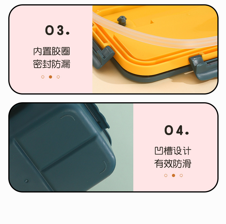 2022 Cross-border bestsellers: Plastic compartments lunch boxes, bento boxes, microwave heating portable lunch boxes for students and adults pic 19