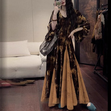 现货OfAki”新中式前后两穿撞色旗袍连衣裙女印花鱼尾背心裙详情4