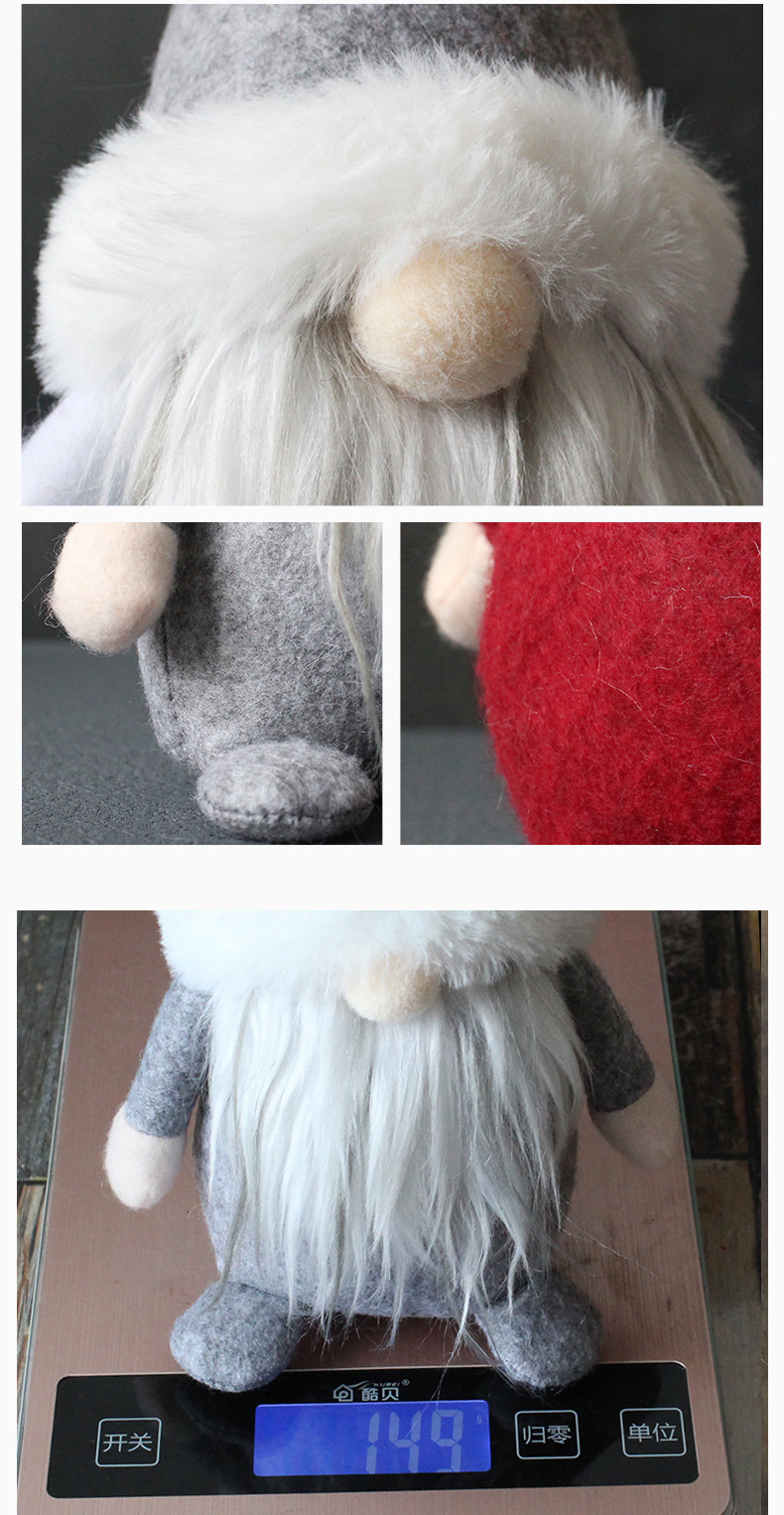 Cross-border new products: hooded faceless dolls, holiday dwarf Santa Claus plush dolls, decorative ornaments pic 3
