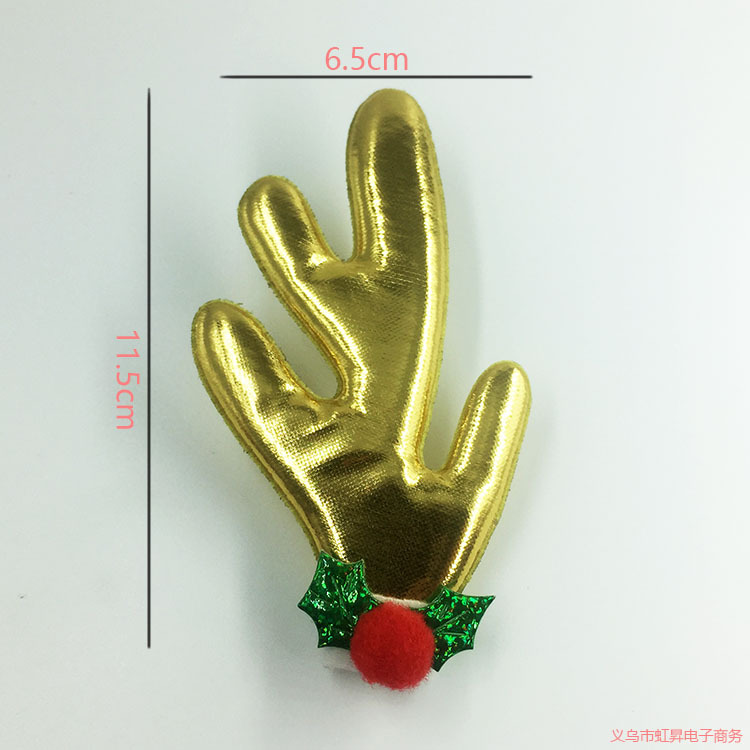 超声波圣诞鹿角系列 金银布鹿角 DIY发箍 发饰 发夹 圣诞眼镜配饰详情4