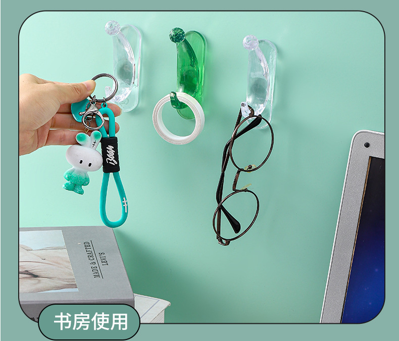 源头厂家新款月亮挂钩多用途门后挂钩粘钩无痕贴免打孔月亮粘钩批详情9