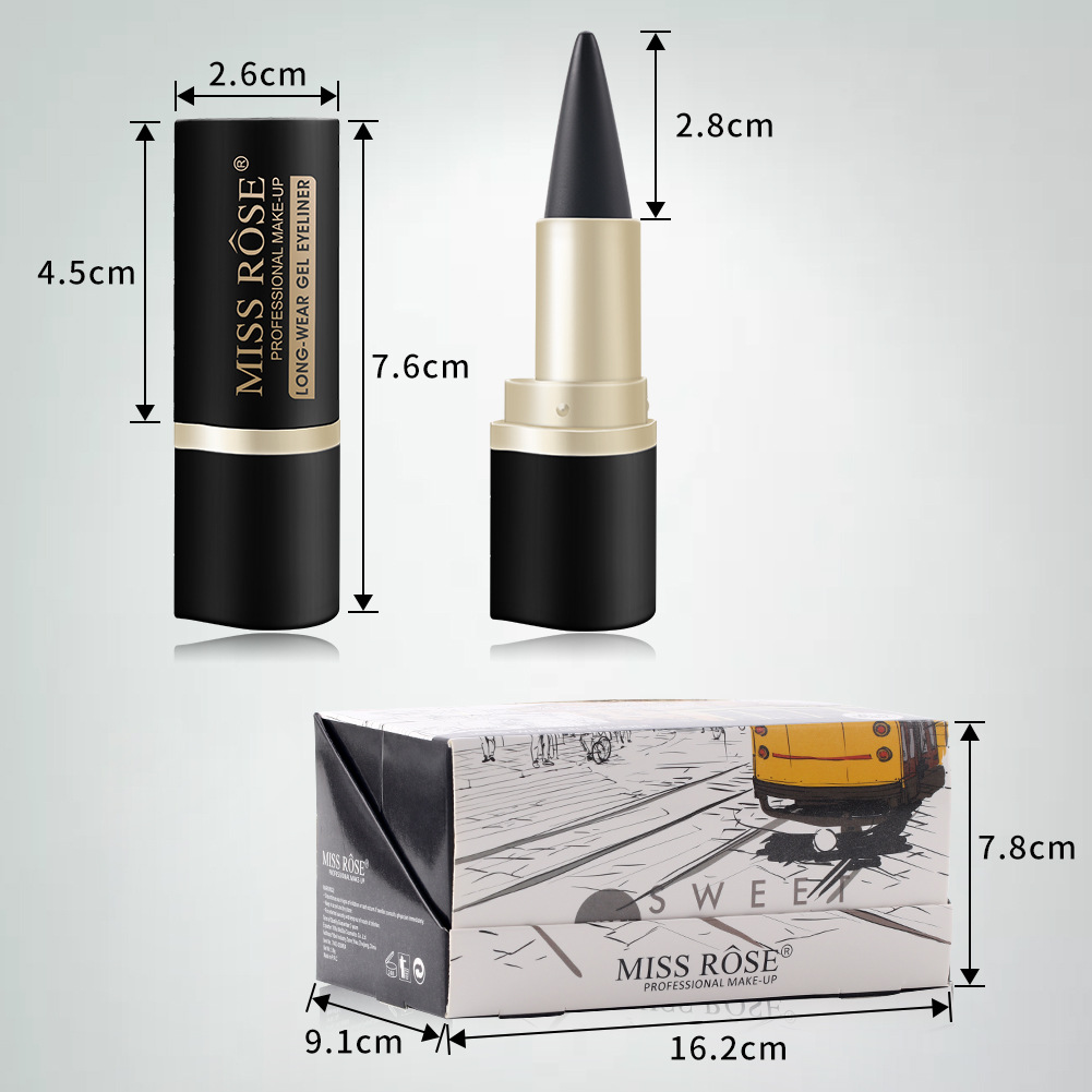 MISS ROSE Black Waterproof eyeliner Cream for export wholesale, exclusively for export pic 6
