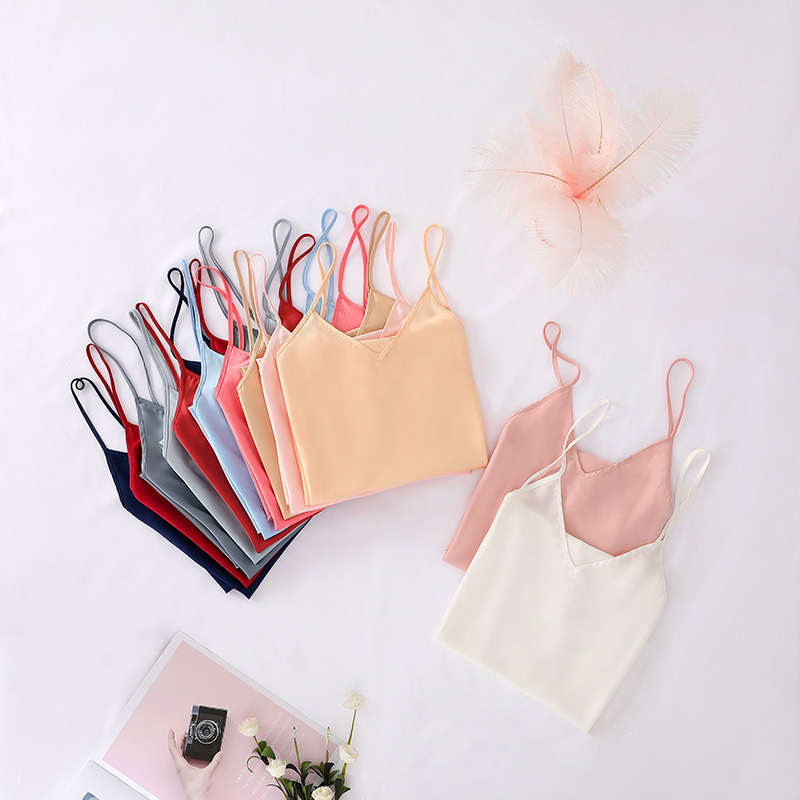 2021夏季新款仿真丝女士吊带群内搭欧美跨境丝绸吊带裙女亚马逊详情9