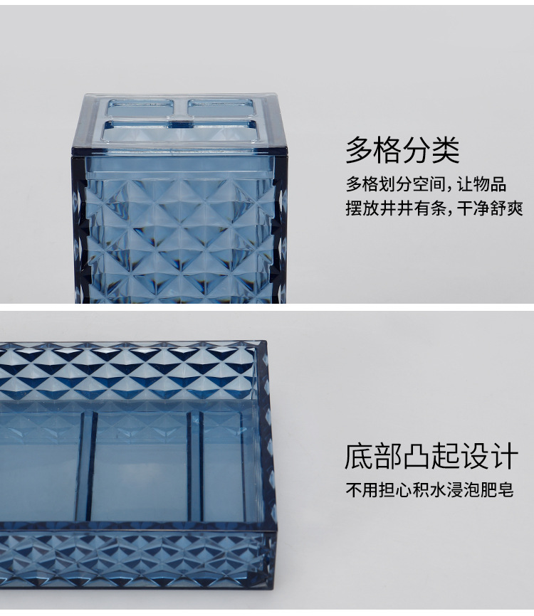 Wholesale of circular corrugated plastic five-piece sets for bathroom, washbasin five-piece sets, and five-piece sets for bathroom mouthwash and brush cups pic 9