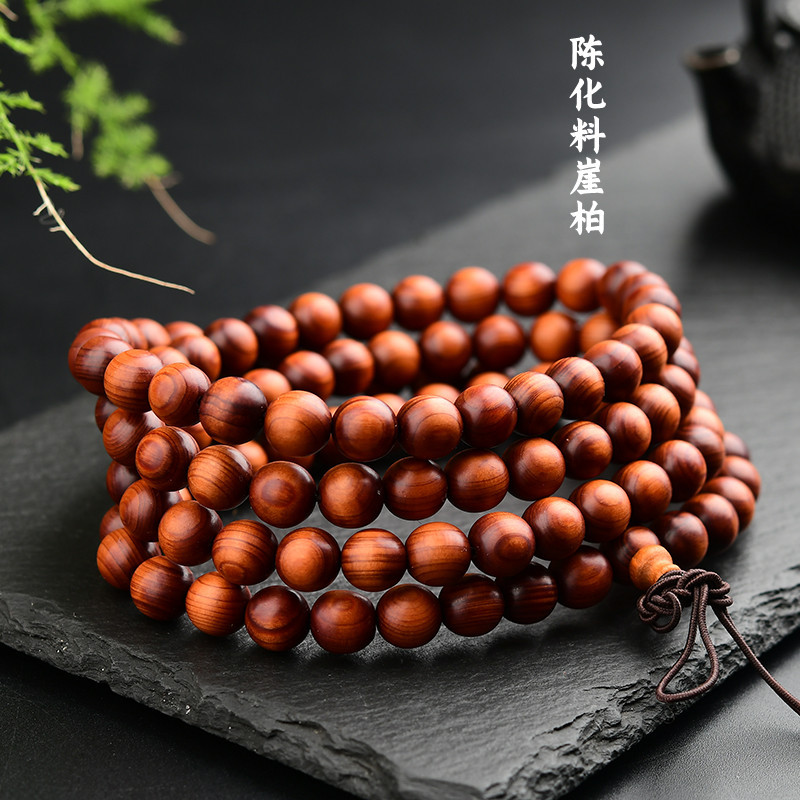 Wholesale of wooden cultural and recreational bracelets made of yellow rosewood, old mountain sandalwood, yellow rare sandalwood, agarwood, green sandalwood Buddhist prayer beads and prayer beads for women pic 26