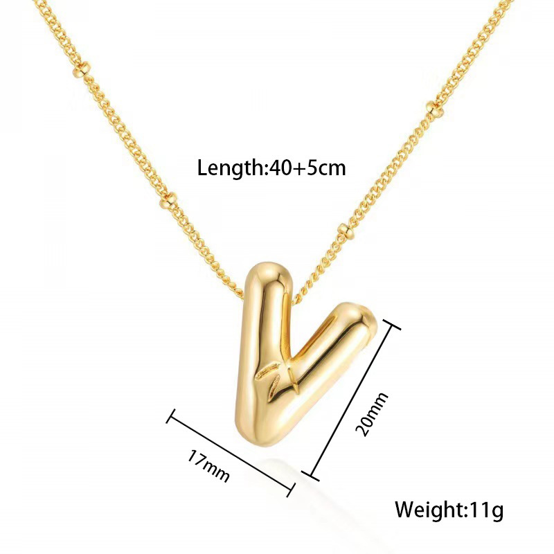 臻茫跨境钛钢网红爆款好看不锈钢项链常规派对气球字母吊坠项链女详情25