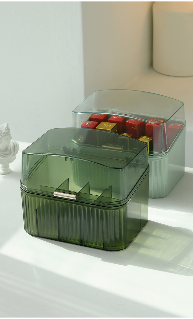 跨境好物梳妆台带盖轻奢高颜值通明口红收纳盒首饰整理箱厂家直销详情24