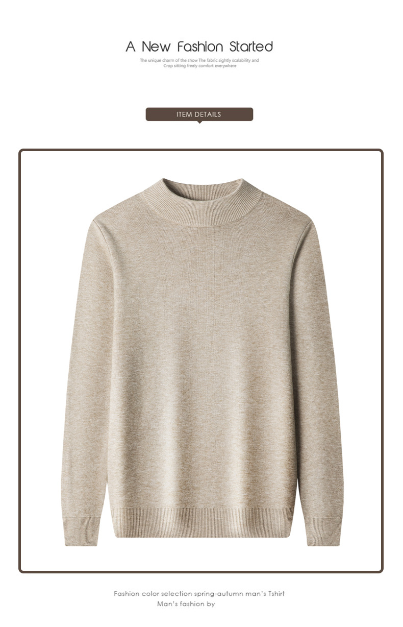 Imitación cashmere otoño invierno hombre suéter de cuello medio alto hombre joven slim legging jersey hombre pic 20