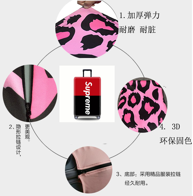 Factory direct sales of thickened and wear-resistant suitcase covers, strong printed elastic and wear-resistant luggage covers, one-piece consignment pic 28
