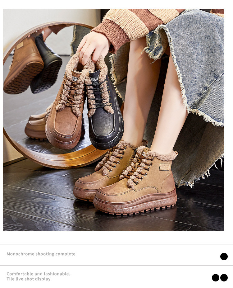 新款厚底雪地靴女2024冬季女士加绒保暖短靴女复古名族风百搭女靴详情34