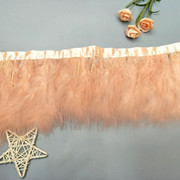 Wholesale from the manufacturer of large goose feather fabric with feather lamps, clothing accessories, DIY handicrafts, decorative colorful feather fabric edges pic 4