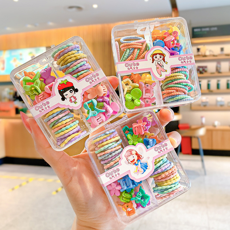 不伤发 儿童 皮筋弹性好发圈拇指扎头发女童头绳女黑色儿童橡皮筋详情2