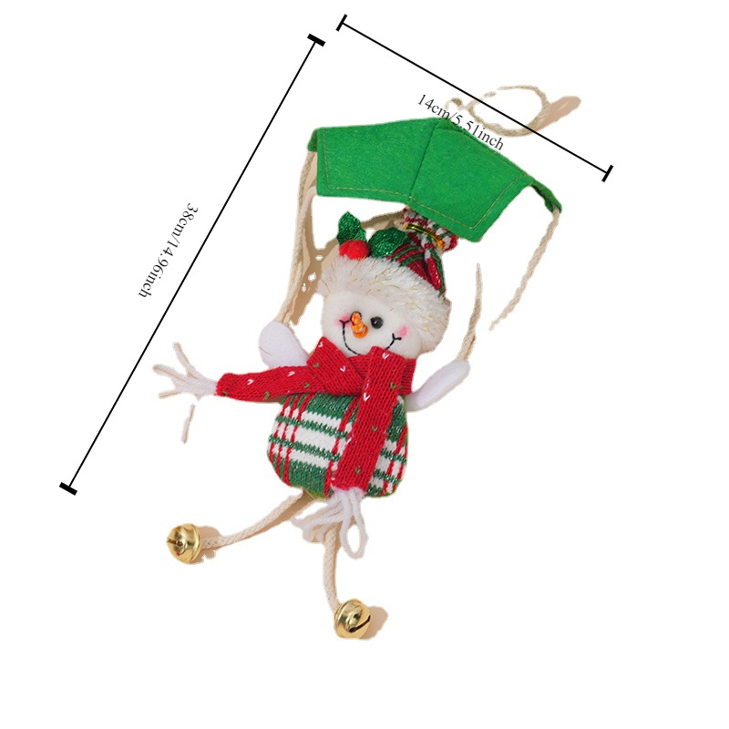 新款创意圣诞降落伞铃铛老人挂件 雪人挂件 麋鹿挂件 现货批发详情11