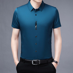 A new short-sleeved T-shirt for men made of mulberry silk in summer, with a round neck and solid color. It is a simple and thin Korean-style trendy base layer made of silk pic 19