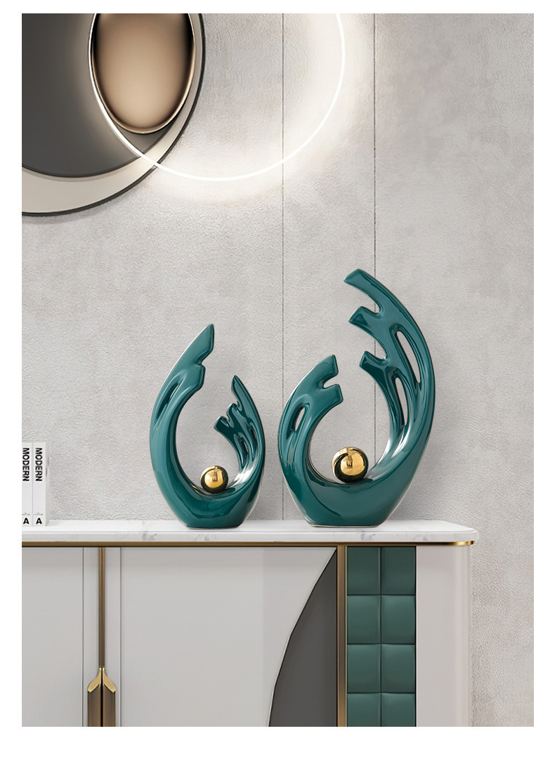 Modern, simple and fashionable design ornaments, creative and light luxury living room TV cabinet, shoe cabinet, entrance hall and antique display stand decoration and arrangement pic 10