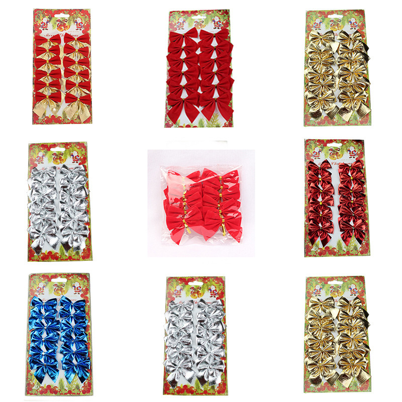 Christmas bow Pearl cotton gold pink bow Christmas tree pendant Hotel shopping mall ktv decoration supplies pic 11