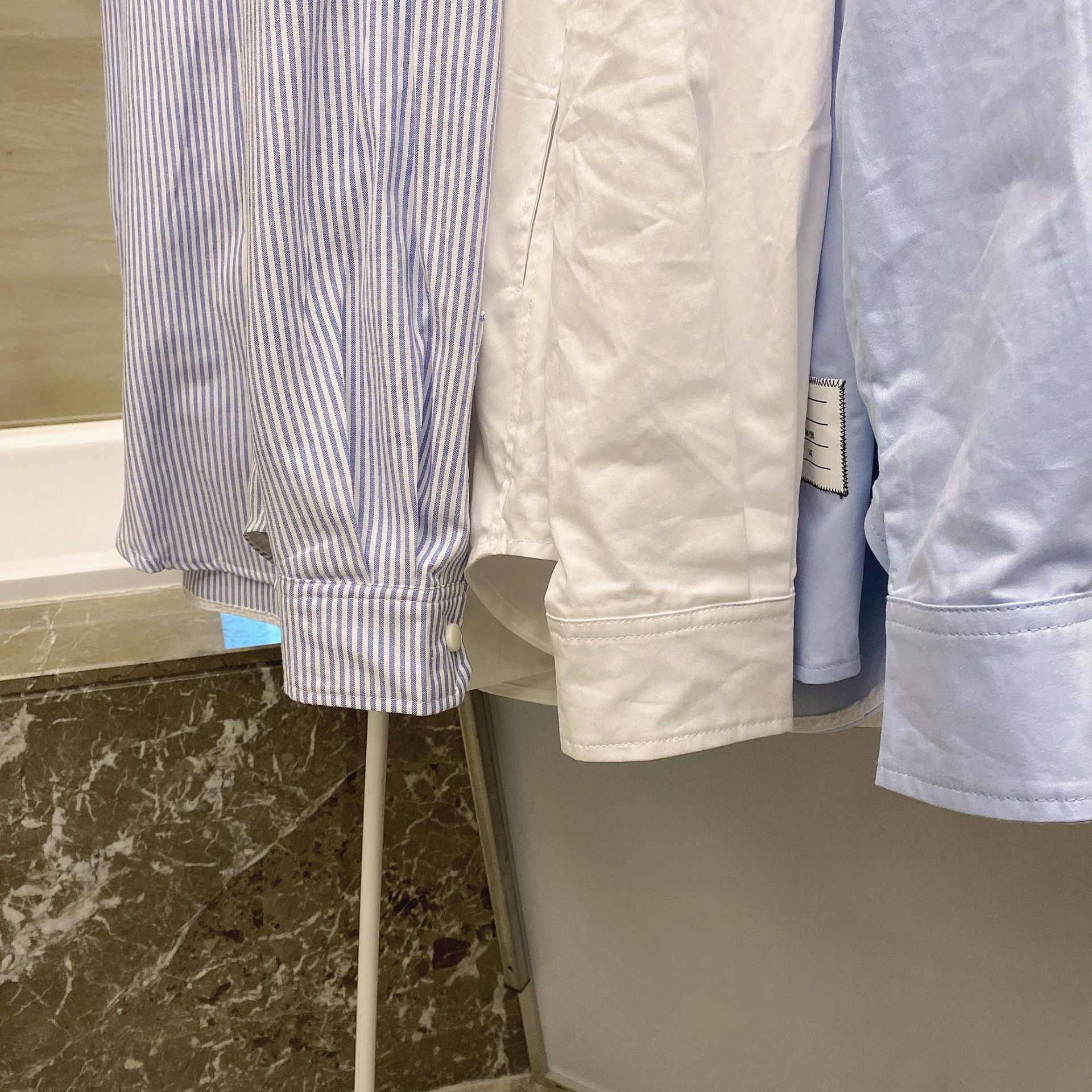 TB casual trendy brand poplin slim-fit solid white shirts for men and women, Oxford fabric shirts for women with long sleeves pic 108