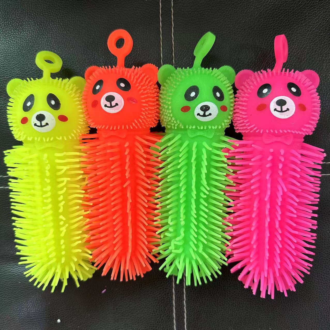 闪光小熊毛毛球发光毛毛虫弹力发光毛毛虫发光毛毛虫软胶玩具批发详情2