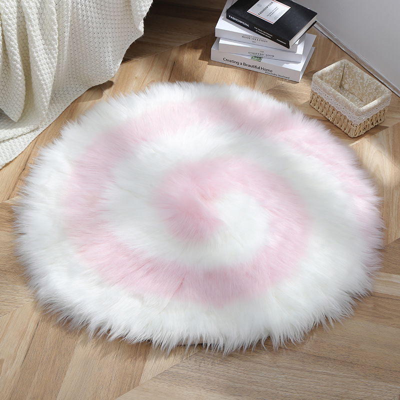 自主 轻奢可爱卡通长毛绒家用地毯儿童房床边装饰欢迎光临地毯地垫网红爆款详情1