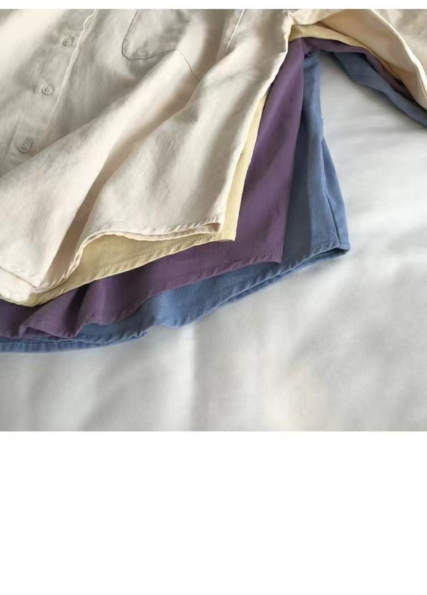 Super comfortable! Pure white washed cotton long-sleeved shirt, a versatile casual jacket for women in spring, cardigan, loose top pic 14