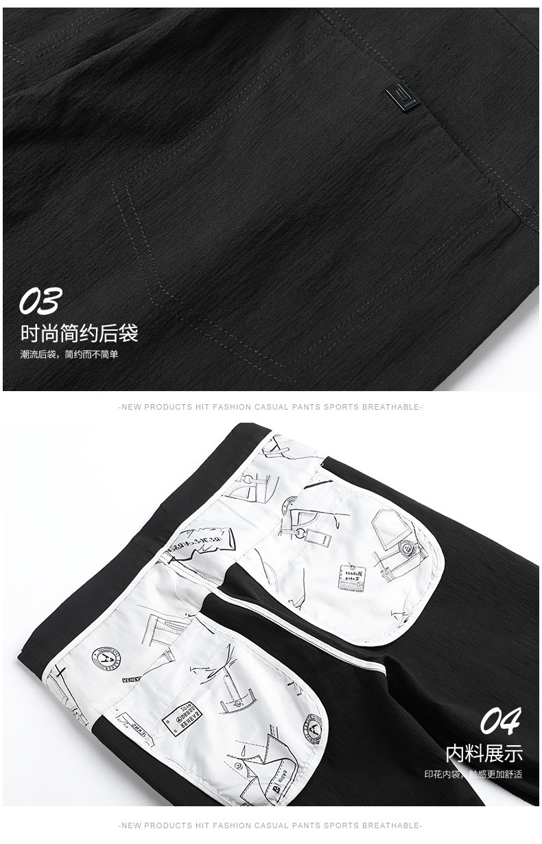 2022 Summer thin pure cotton pants for men, stylish and casual, casual pants for men, trendy and youthful long pants for men pic 18