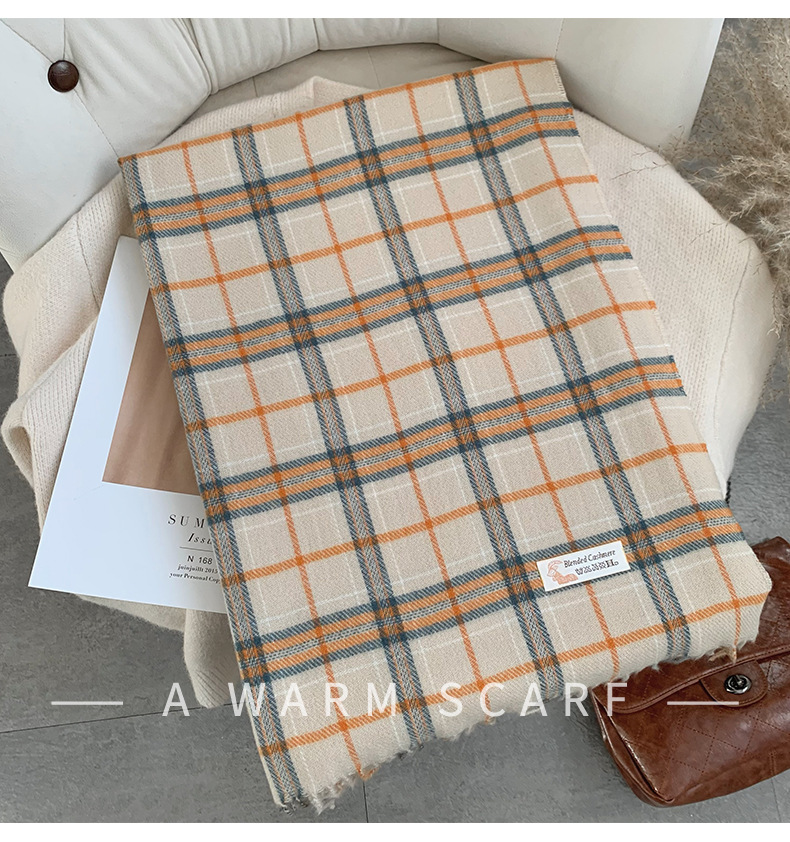 围巾女冬季高级感格子冬天爆款2024新款围脖百搭学生加厚保暖批发详情15