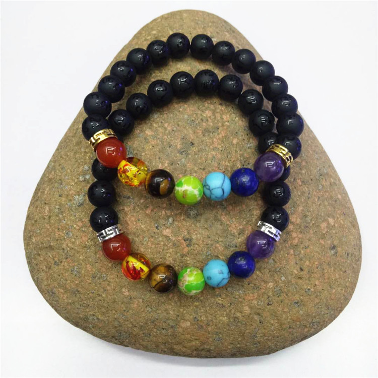Guangshun Jewelry Seven-color Pearl Six-Character Mantra Bracelet Wholesale DIY Natural Stone Bracelet Wholesale Factory Direct Sales pic 6