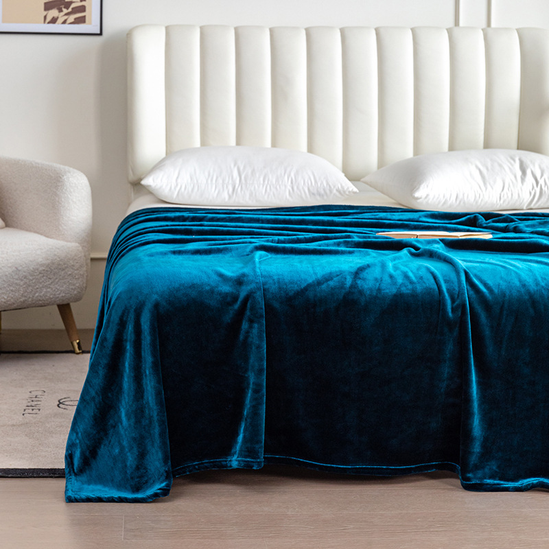 430-gram solid-color flannel coral velvet blanket, plain sofa cover blanket, air-conditioned nap blanket pic 16