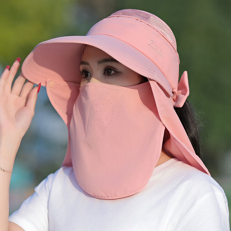 多功能可拆卸遮阳帽子女士夏季大沿防晒沙滩渔夫帽多种戴法采茶帽详情18