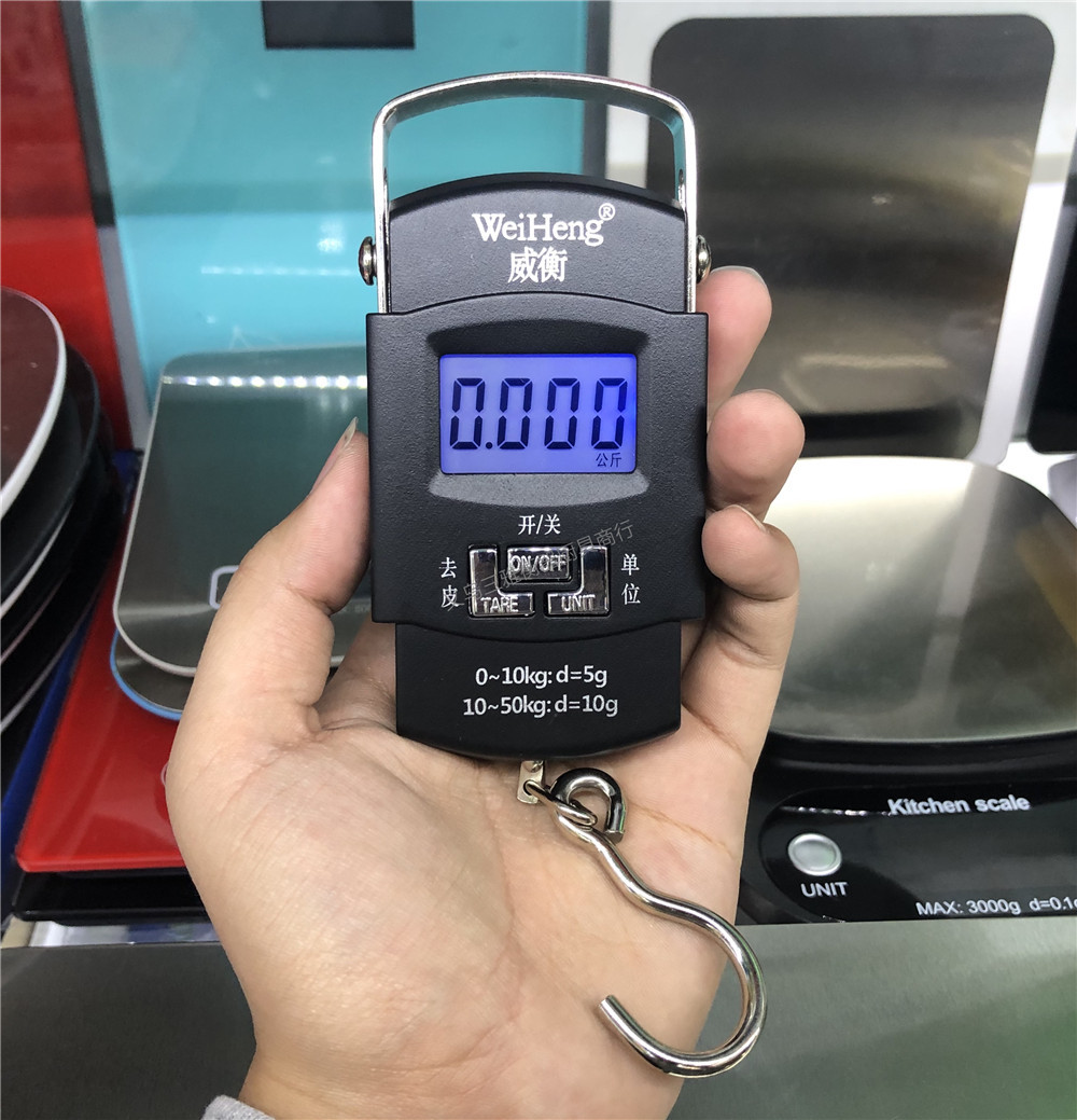 Chinese genuine Weiheng A08 electronic small hand-held hanging scale, hanging scale hook, weighing 50kg, quasi-Chinese character key screen pic 6