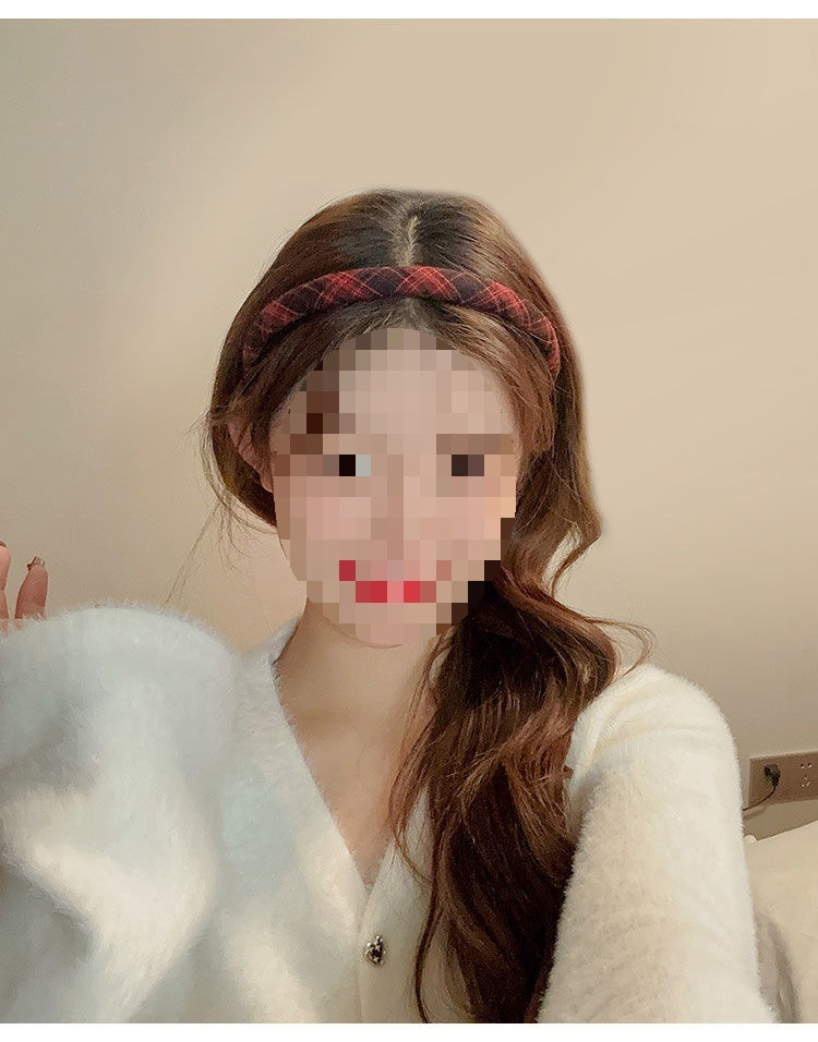 学院风格纹发箍女款头饰百搭复古气质外出发卡布艺压发细头箍发饰详情10