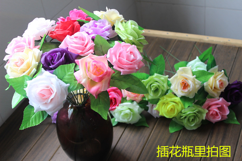 仿真花玫瑰花朵假花装饰仿真玫瑰花朵花球花墙插花花头材料绢花头详情74