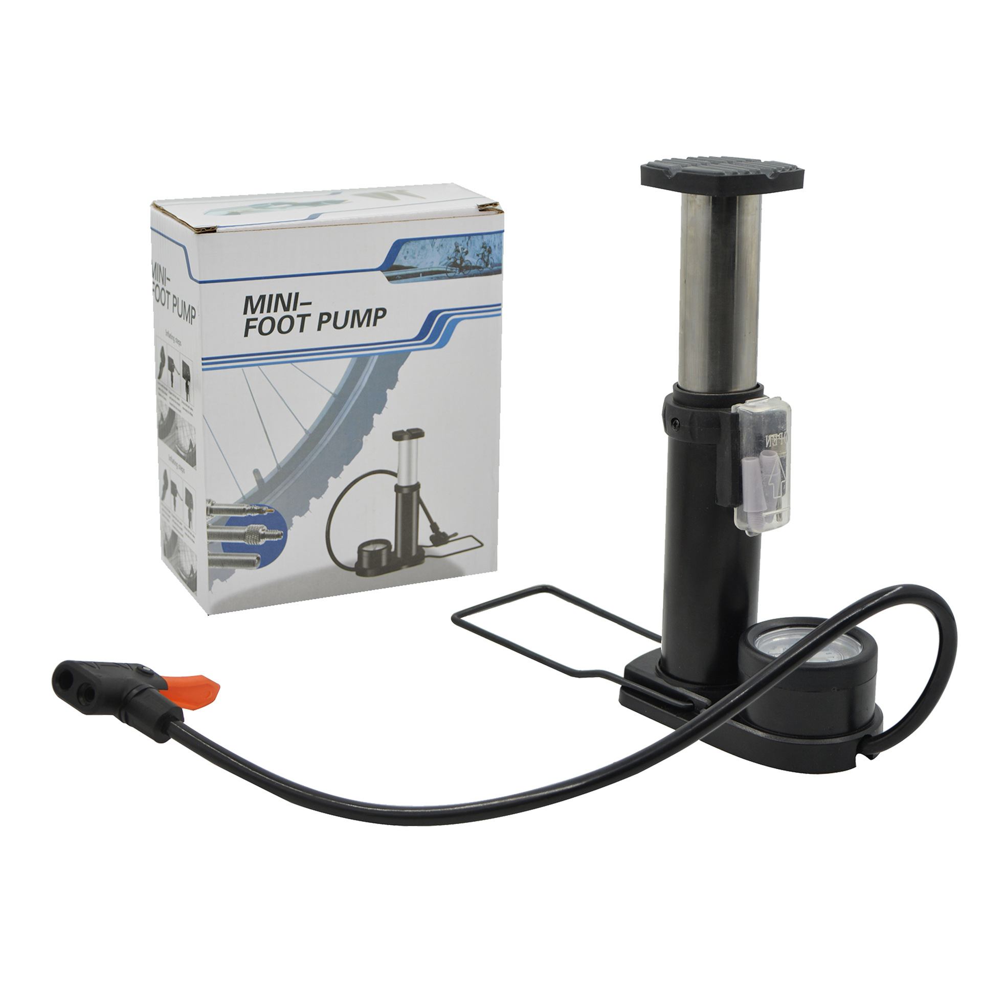 High-pressure foot pedal pump for water rocket (with watch) Universal for American, French and British spouts, suitable for shooting basketball balloons pic 8
