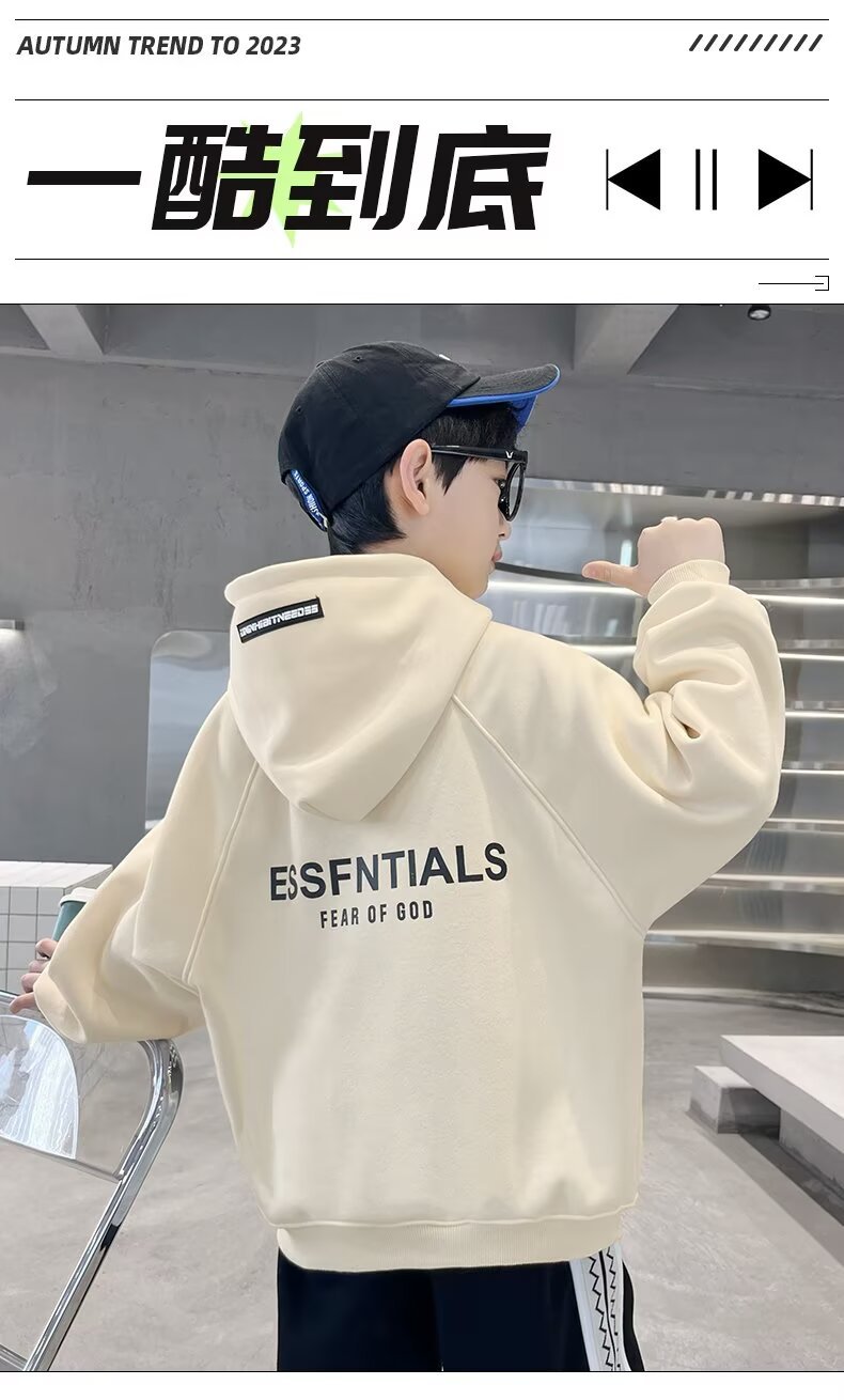 童装男童卫衣春秋款2023新款儿童连帽上衣中大童衣服潮牌韩版卫衣详情3