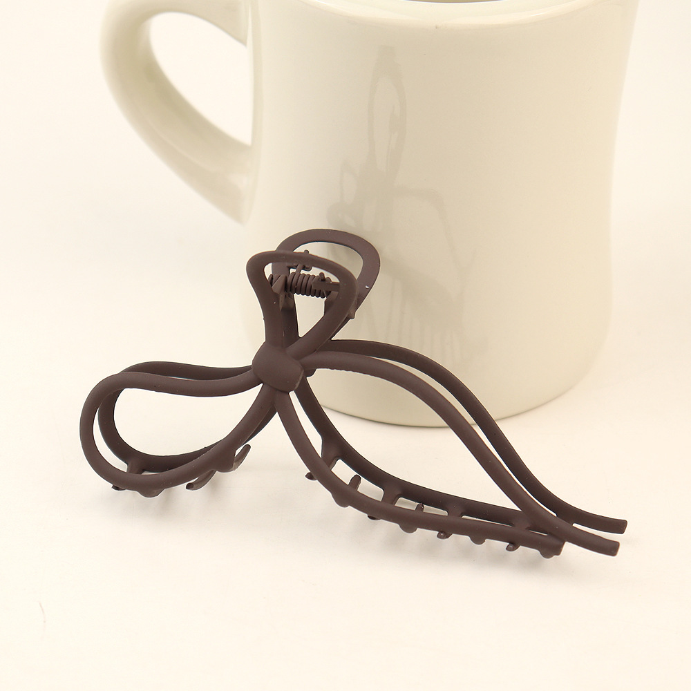 2023夏季新款高级感磨砂镂空蝴蝶结抓夹后脑勺鲨鱼夹头饰厂家批发详情6