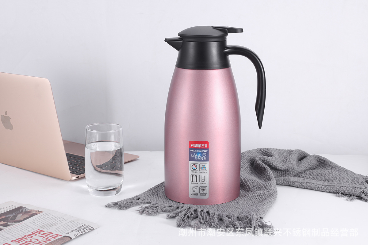 304不锈钢真空保温壶欧式家用热水壶咖啡壶2L商用礼品可印LOGO详情15