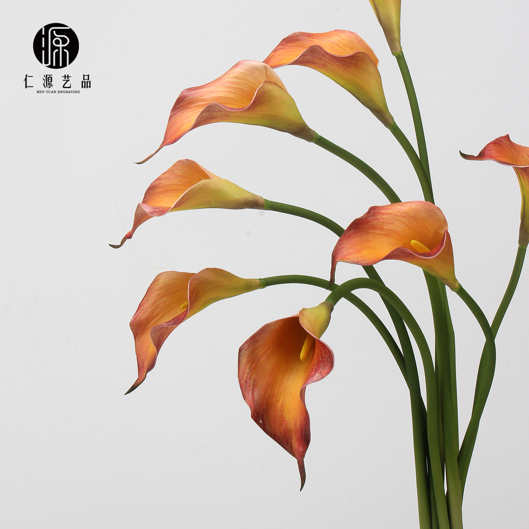 工厂直销 EVA马蹄莲仿真花海芋手感假花单枝婚庆家居插花配材道具详情34