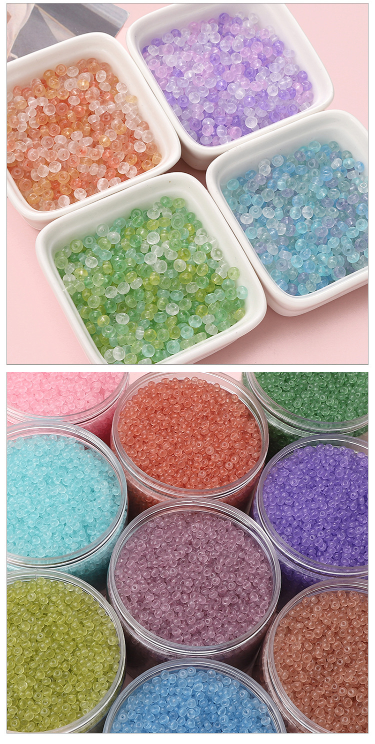 2x4mm ice-transparent abacus, domestic superior imitation jade glass rice beads, DIY jewelry accessories, handcrafted beaded hand pic 7
