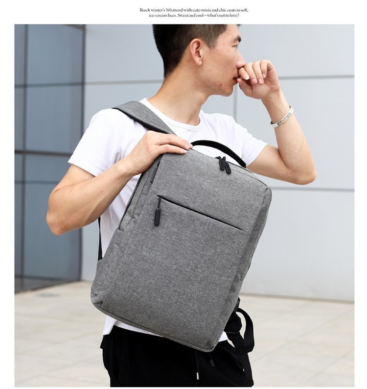 Cross-border backpacks, simple notebooks, business computer bags, campus student schoolbags, trendy travel backpacks that can be printed with logos pic 50