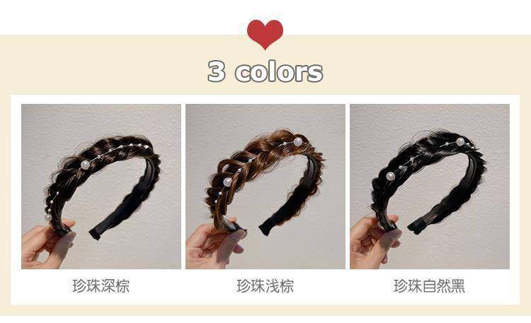 2024新款鱼骨辫假发发箍女一体麻花辫发卡发捆气质压发头箍头饰详情3