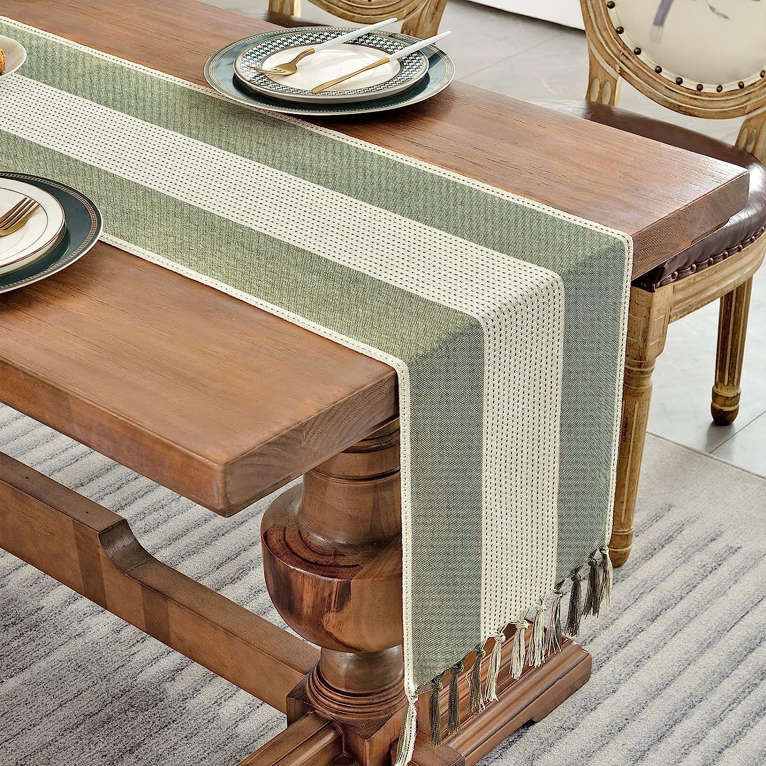 Cross-border factory direct supply table flags, American color-blocked striped tablecloths, Nordic coffee tables, long bed flags, shoe cabinet flags, tea flags pic 6