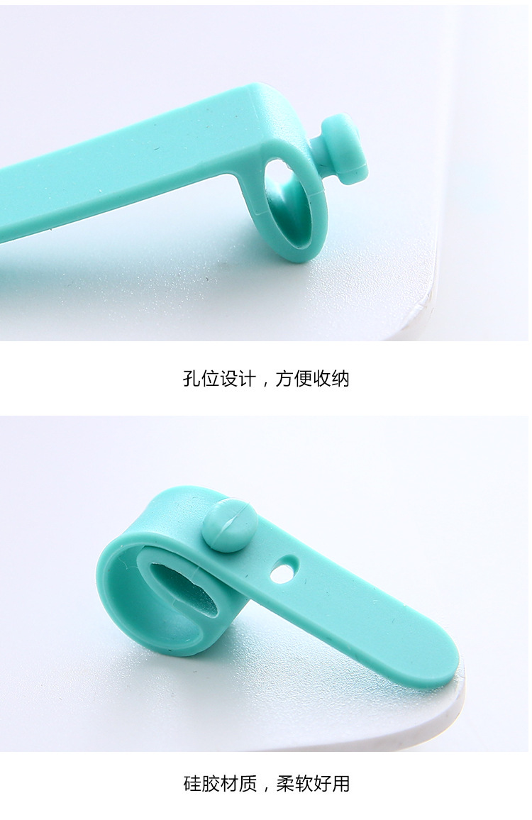 4 Silicone rubber straps, cable organizer, anti-loss earphone charging cable, binding strap, storage button, data cable winding pic 6