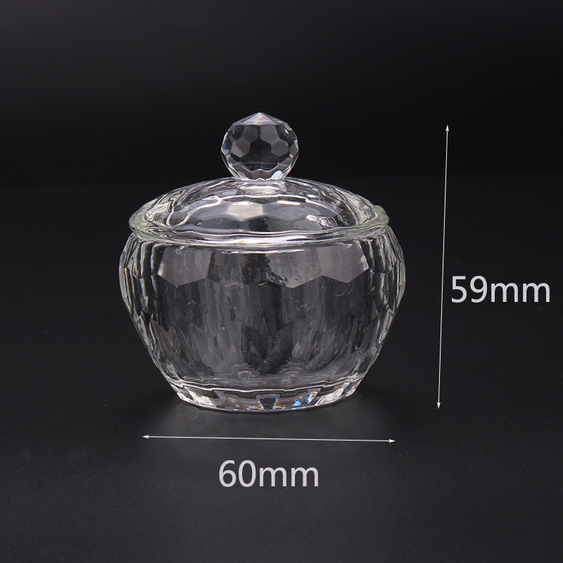 Cross-border exclusive glass crystal cups with LIDS for nail art, irregular-shaped crystal cups, and special octagonal cups for holding crystal liquid pic 9
