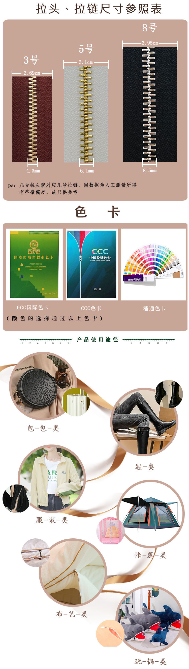 Metal zipper pull, No. 3 zinc alloy pull, gun color plating, detachable pull TAB, lockless zipper pull for luggage pic 7