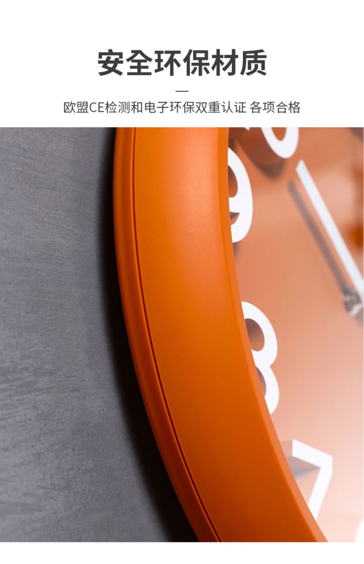 Hanlin Time Wave Modern and Simple Wall Clock, no need for drilling, home living room wall clock, fashionable wall watch, new large style pic 13