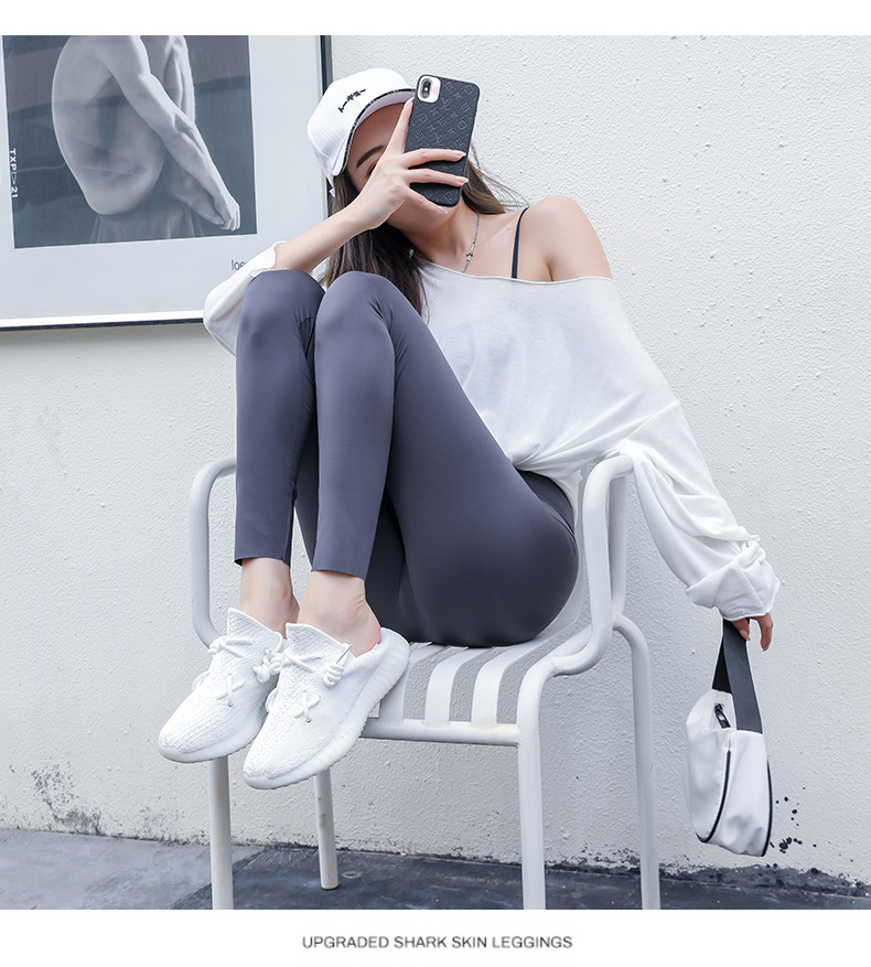 Spring and autumn thin shark shorts for women, capre pants for cycling and sports, high-waisted, body-shaping and hip-lifting Barbie leggings for women pic 61