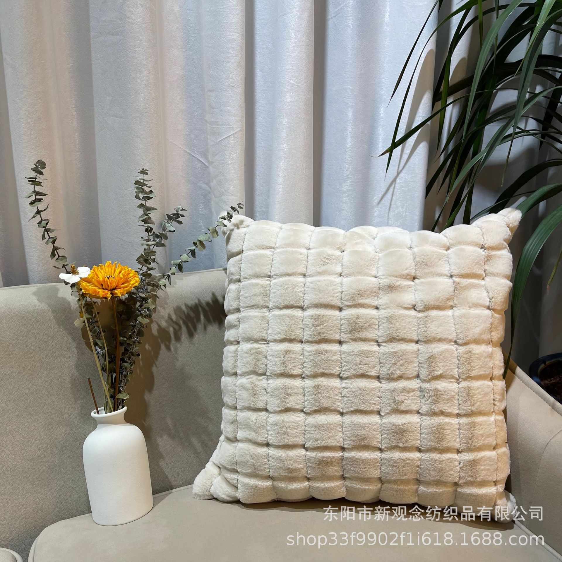 Winter InS-style plush cushion pink solid color pillowcase, ins plush cushion cover wholesale factory direct sales pic 19