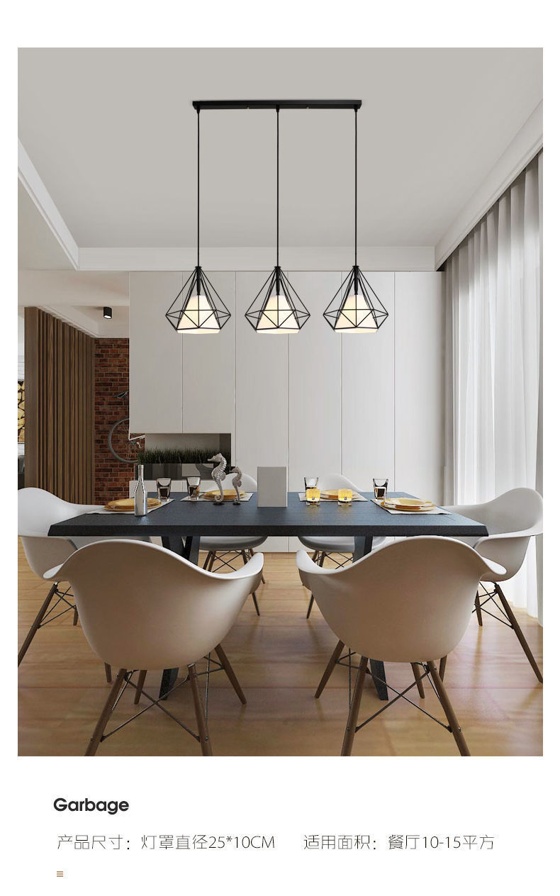 Restaurant chandelier, three-head table lamp, modern bar counter, small, simple and creative Nordic led dining room wholesale lighting fixtures pic 5