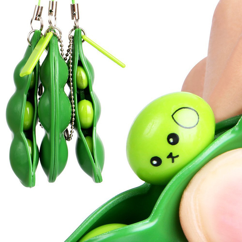 Squeeze Edamame, Squeeze Fun, Relieve stress and release Edamame, unlimited Edamame toys, Stress-relieving Pea Pods, keychains, Cross-border pic 7