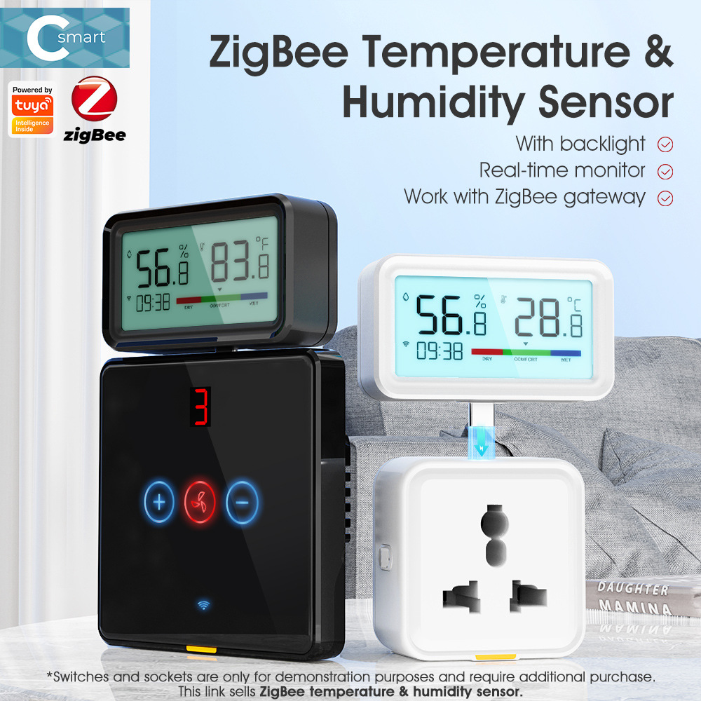 Tuya Smart Home WiFi/zigbee temperature and humidity sensor with time wireless electronic thermometer detection pic 6
